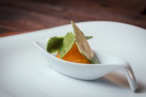 Papel de menta y granizado de mandarina